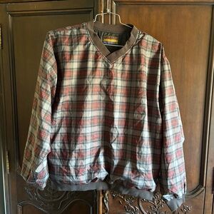 Forresters Mens Pullover Golf Jacket Tartan Plaid Large Made in USA